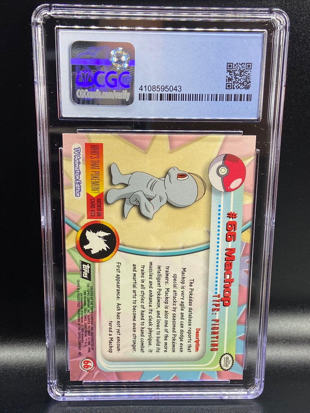 Machop Topps Series 1 Second Print Silver Foil Holo #66 CGC 9