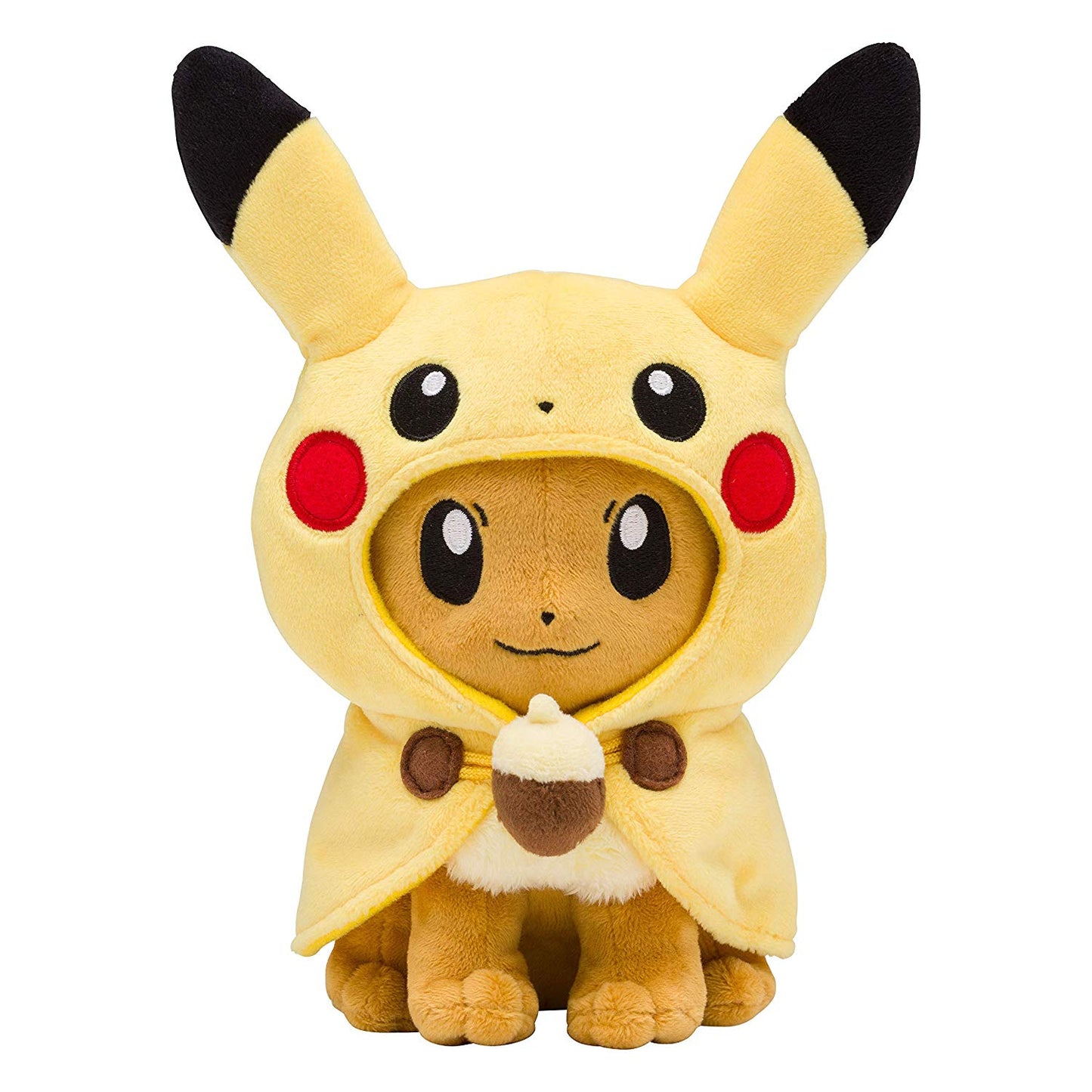 Eevee Wearing Pikachu Poncho Cape 9 in Pokemon Center Plush Stuffed Toy