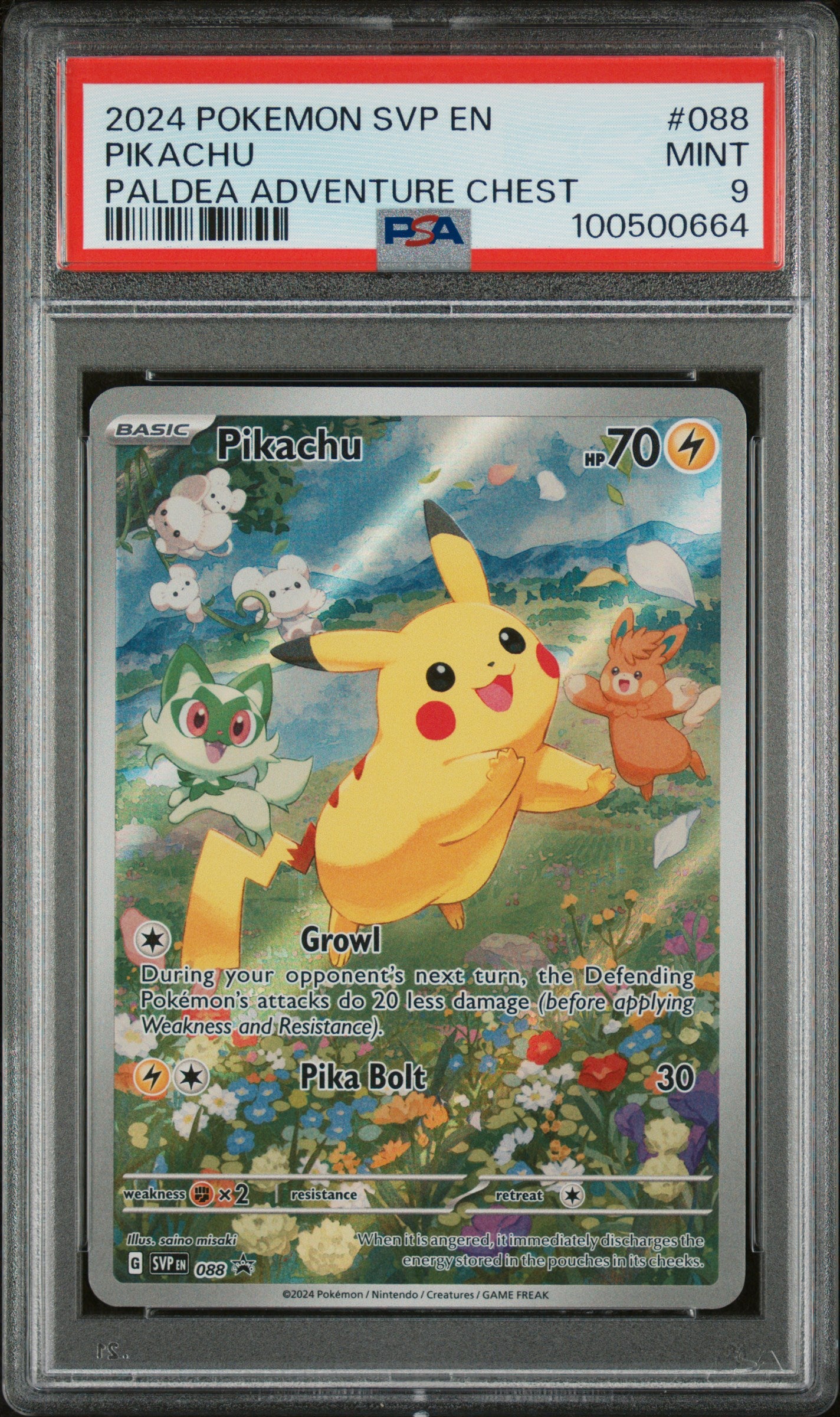 Pikachu Paldea Adventure Chest SVP 088 PSA 9