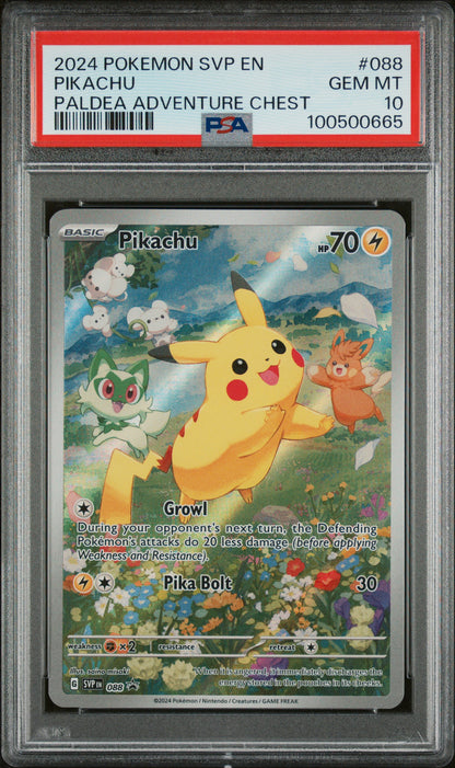 Pikachu Paldea Adventure Chest SVP 088 PSA 10