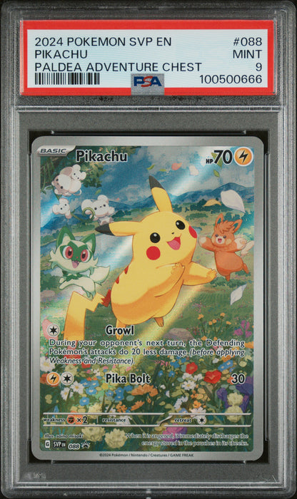 Pikachu Paldea Adventure Chest SVP 088 PSA 9