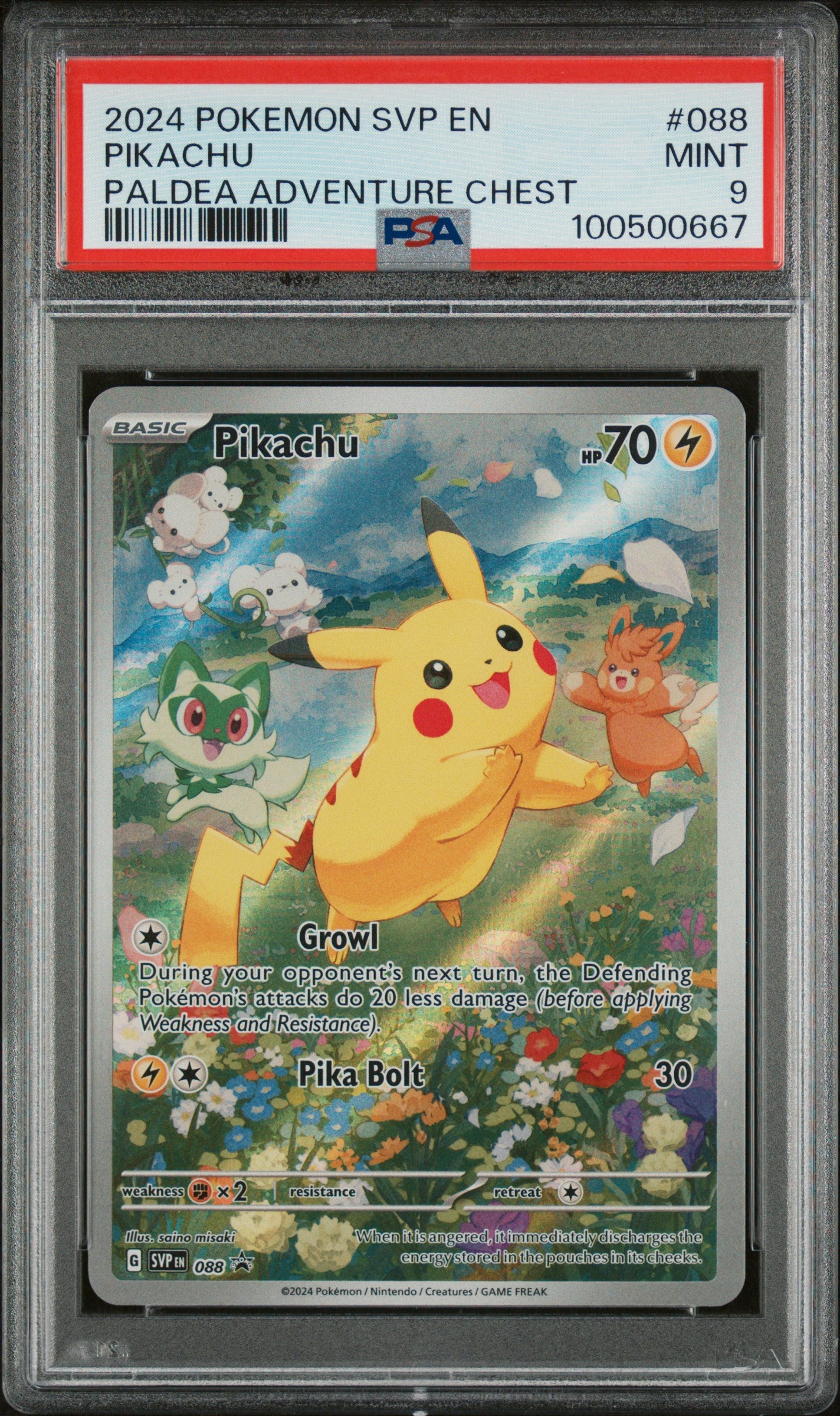 Pikachu Paldea Adventure Chest SVP 088 PSA 9