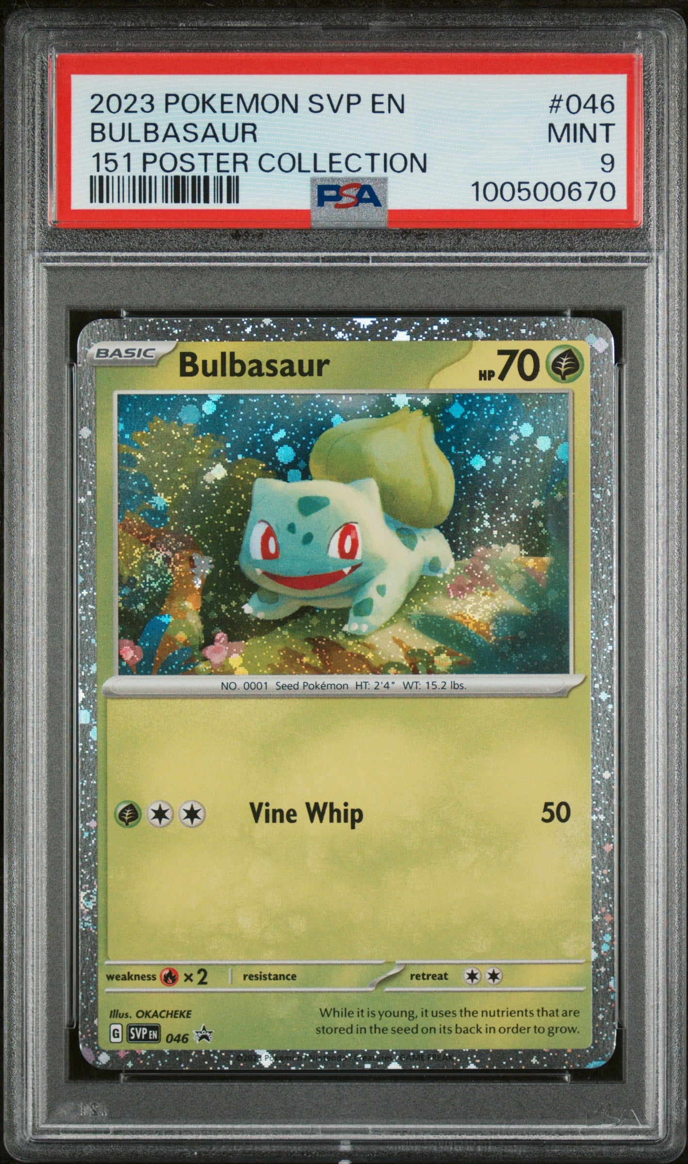 Bulbasaur 151 Poster Collection Cosmos Holo SVP 046 PSA 9