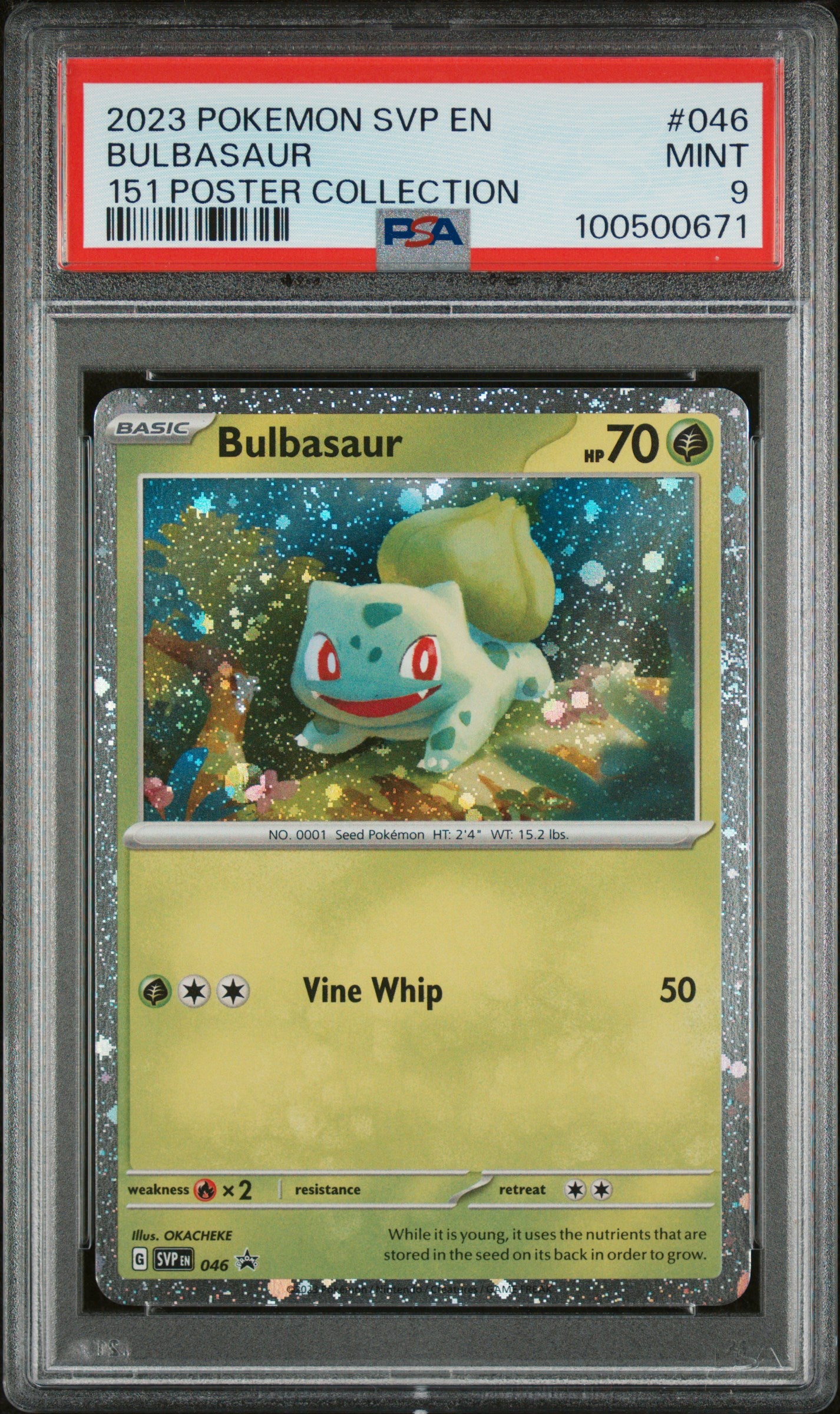 Bulbasaur 151 Poster Collection Cosmos Holo SVP 046 PSA 9