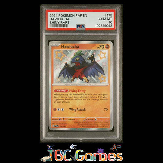 Hawlucha Paldean Fates #175 Shiny PSA 10