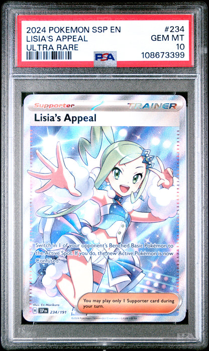 Lisia's Appeal Surging Sparks 234 Ultra Rare PSA 10
