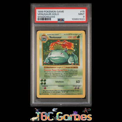 Venusaur Base Set Shadowless Holo #15 PSA 9