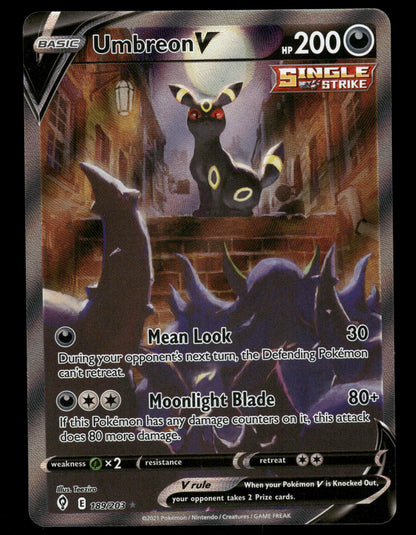 [NM] Umbreon V Evolving Skies Alt Art #189