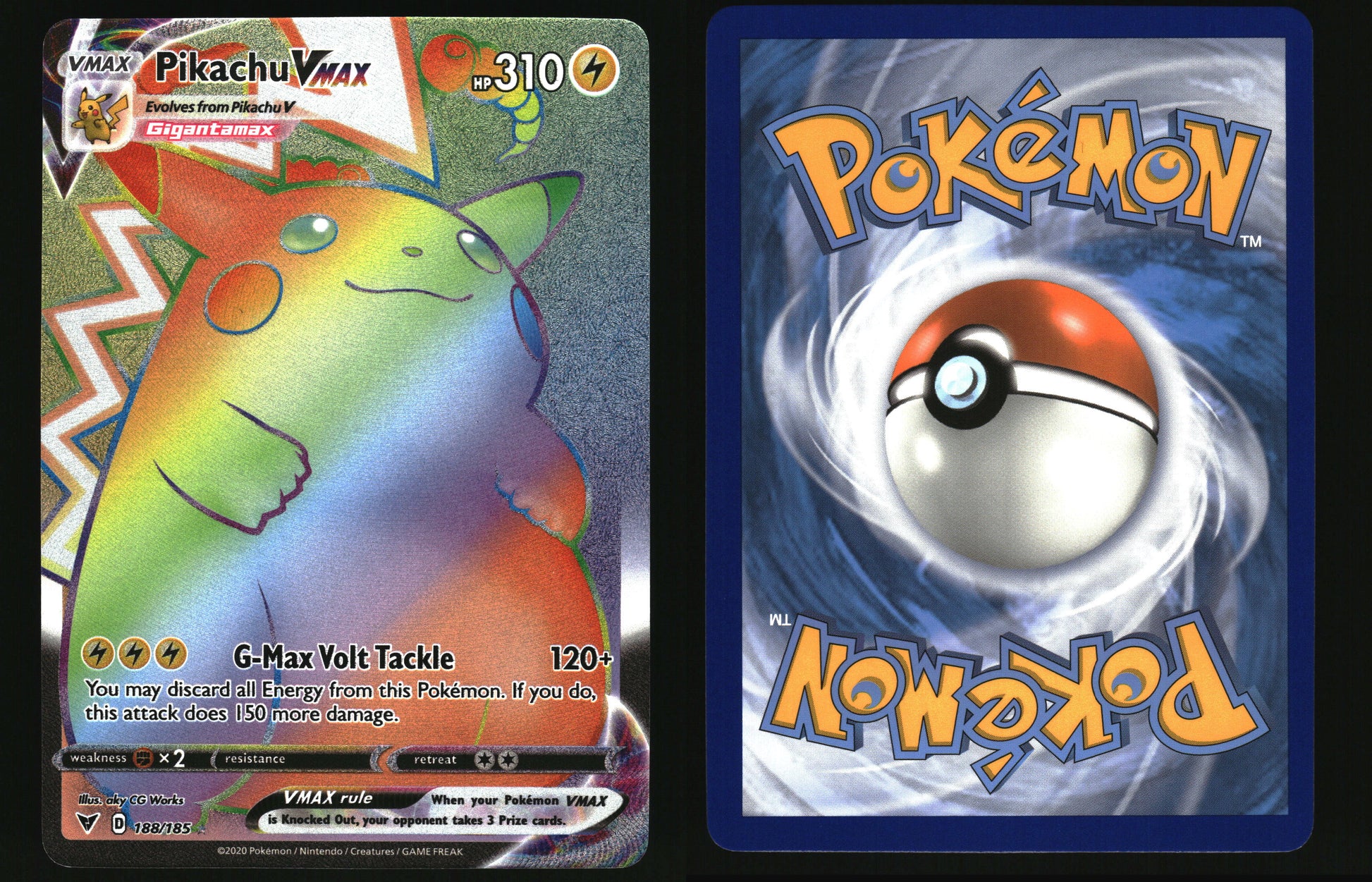 pokemon cards rainbow rare pikachu Pikachu ex Rainbow Illustration Rare Card - Shining Revelry