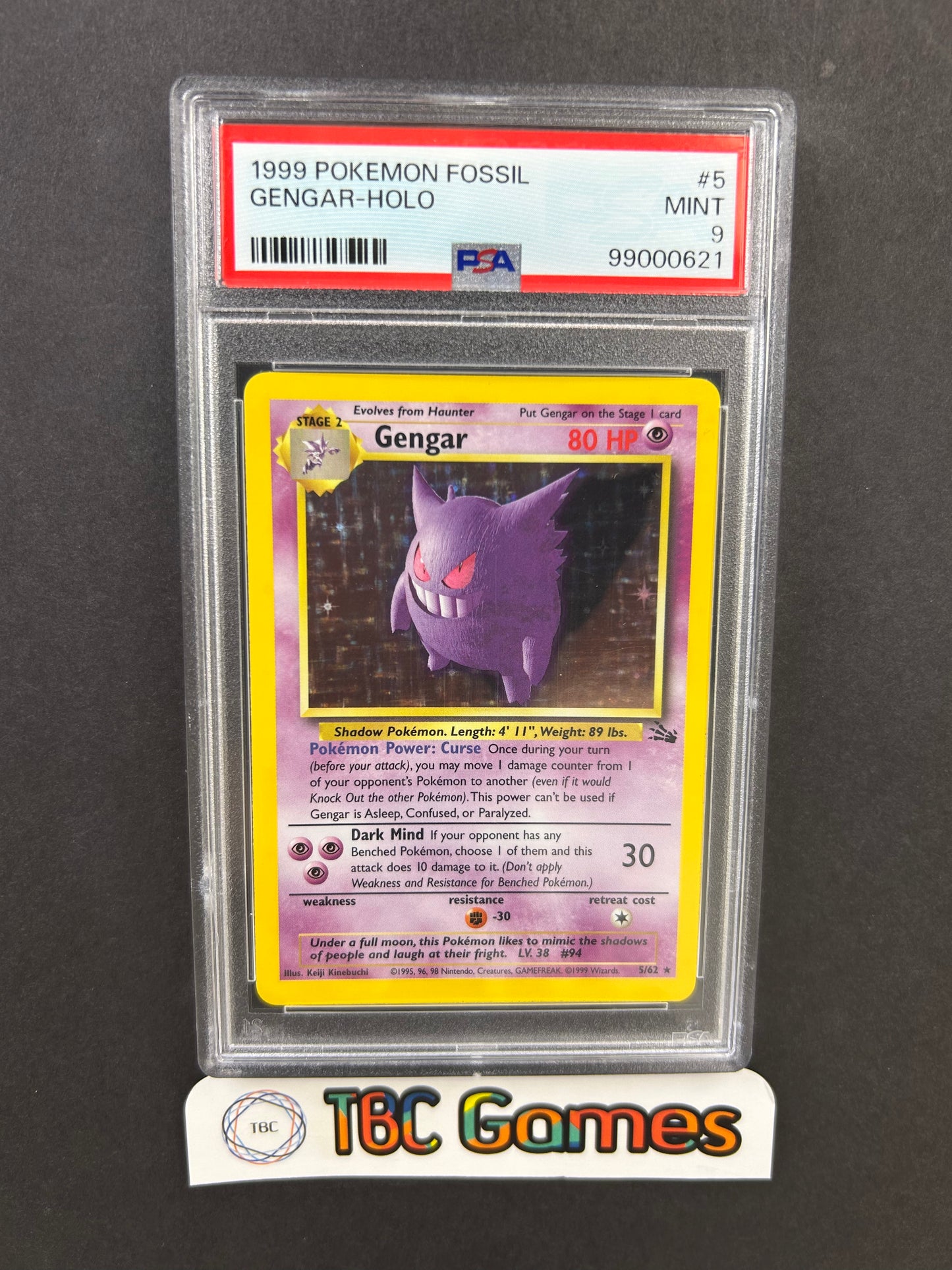 Gengar Fossil Unlimited Holo 5/62 PSA 9
