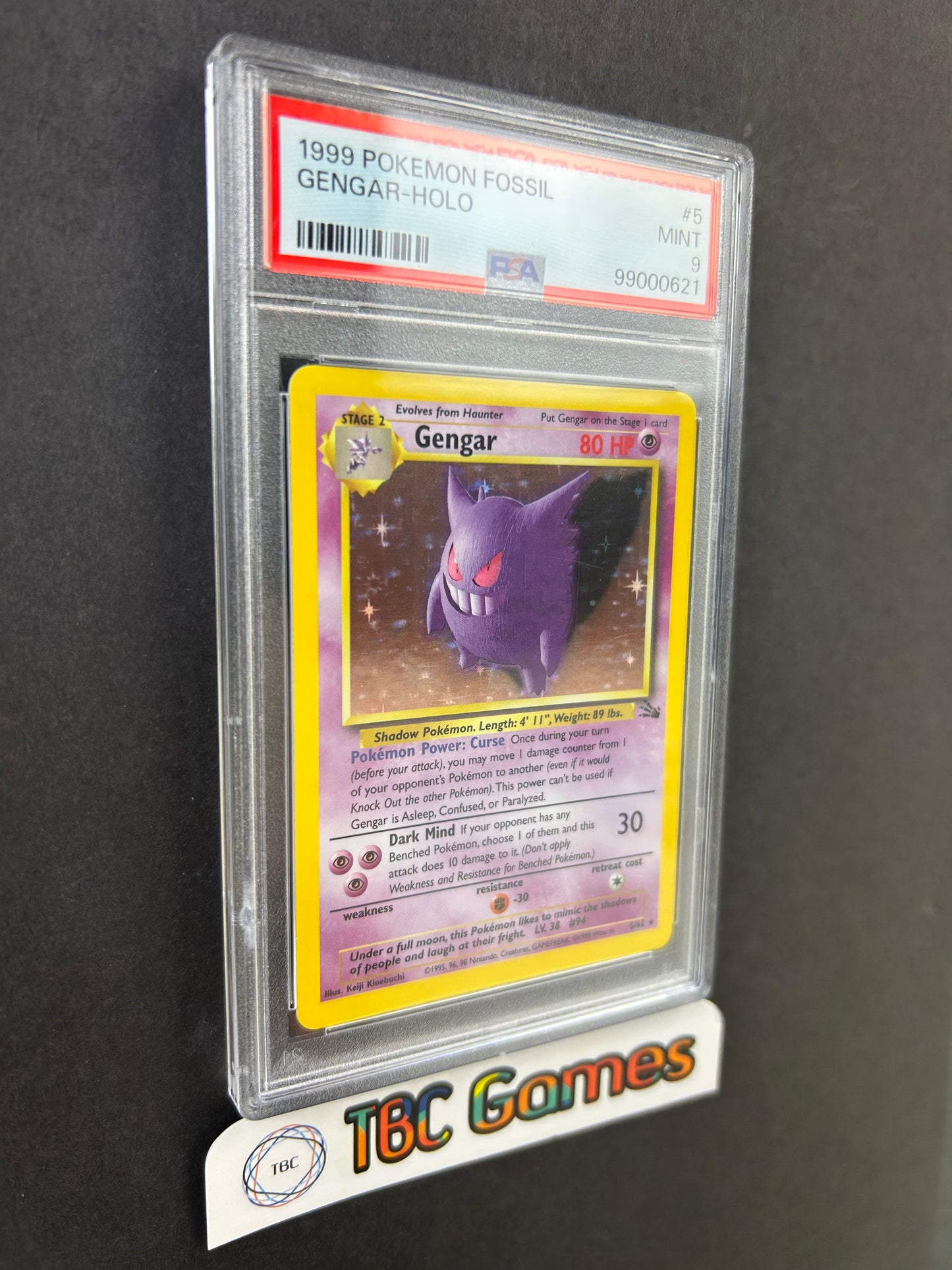 Gengar Fossil Unlimited Holo 5/62 PSA 9