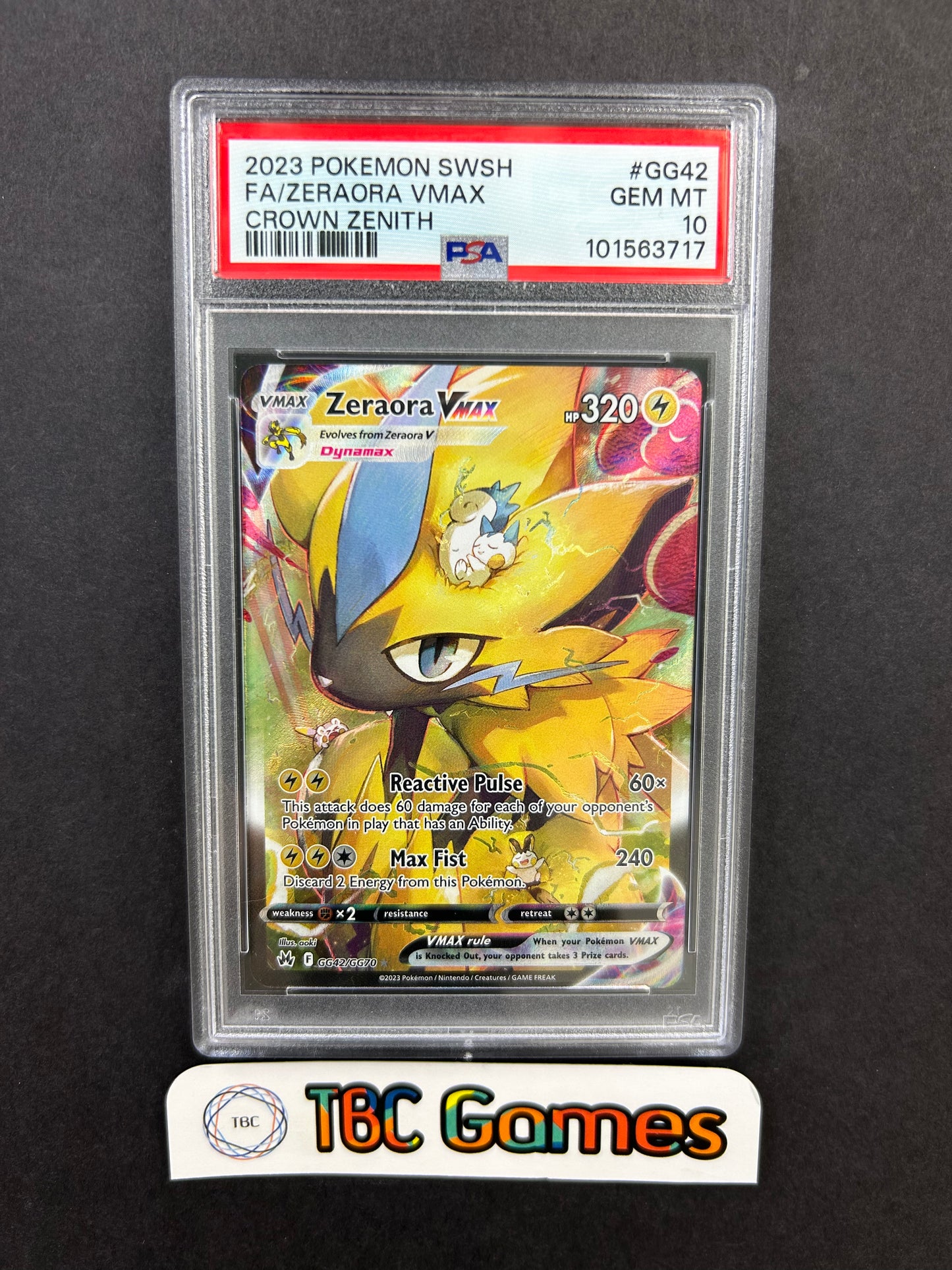 Zeraora VMAX Crown Zenith GG42/GG70 PSA 10