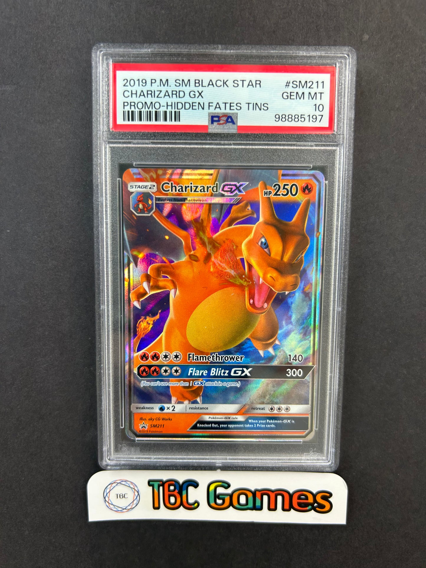 Charizard GX Hidden Fates Tin SM211 PSA 10