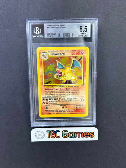 Charizard Base Set Unlimited Holo 4/102 BGS 8.5
