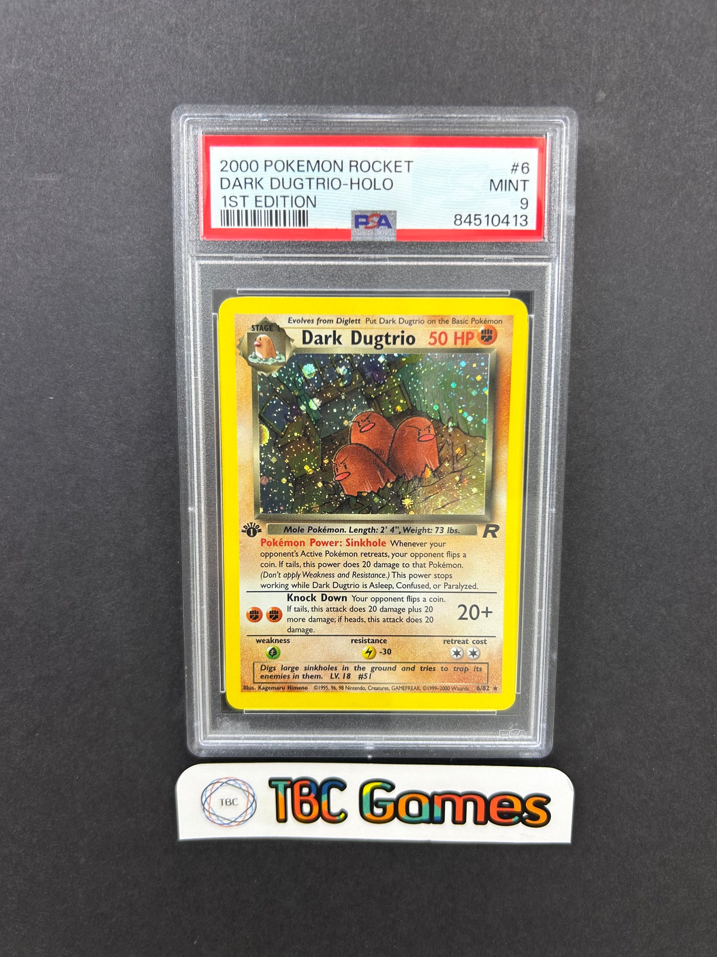 Dark Dugtrio Team Rocket 1st Edition Holo 6/82 PSA 9