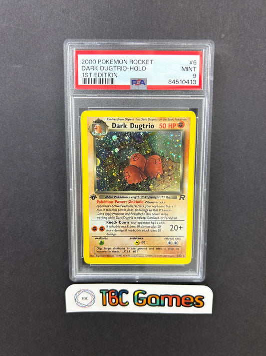 Dark Dugtrio Team Rocket 1st Edition Holo 6/82 PSA 9