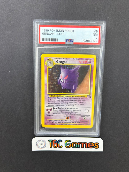 Gengar Fossil Holo 5/62 PSA 7