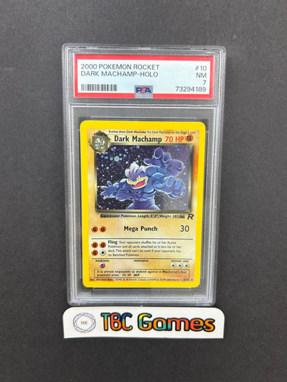 Dark Machamp Team Rocket Holo 10/82 PSA 7