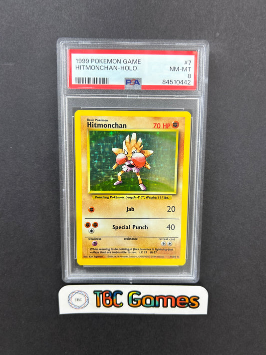 Hitmonchan Base Set Holo 7/102 PSA 8