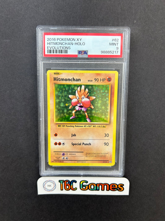 Hitmonchan Evolutions Holo 62/108 PSA 9