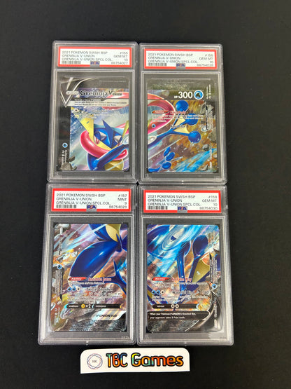 Greninja V-UNION Sequential Set SWSH155 #156 #157 #158 PSA 10 & 9