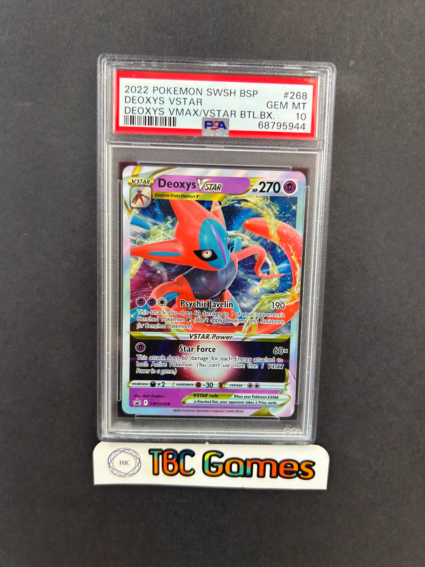 Deoxys VSTAR SWSH268 Battle Box PSA 10