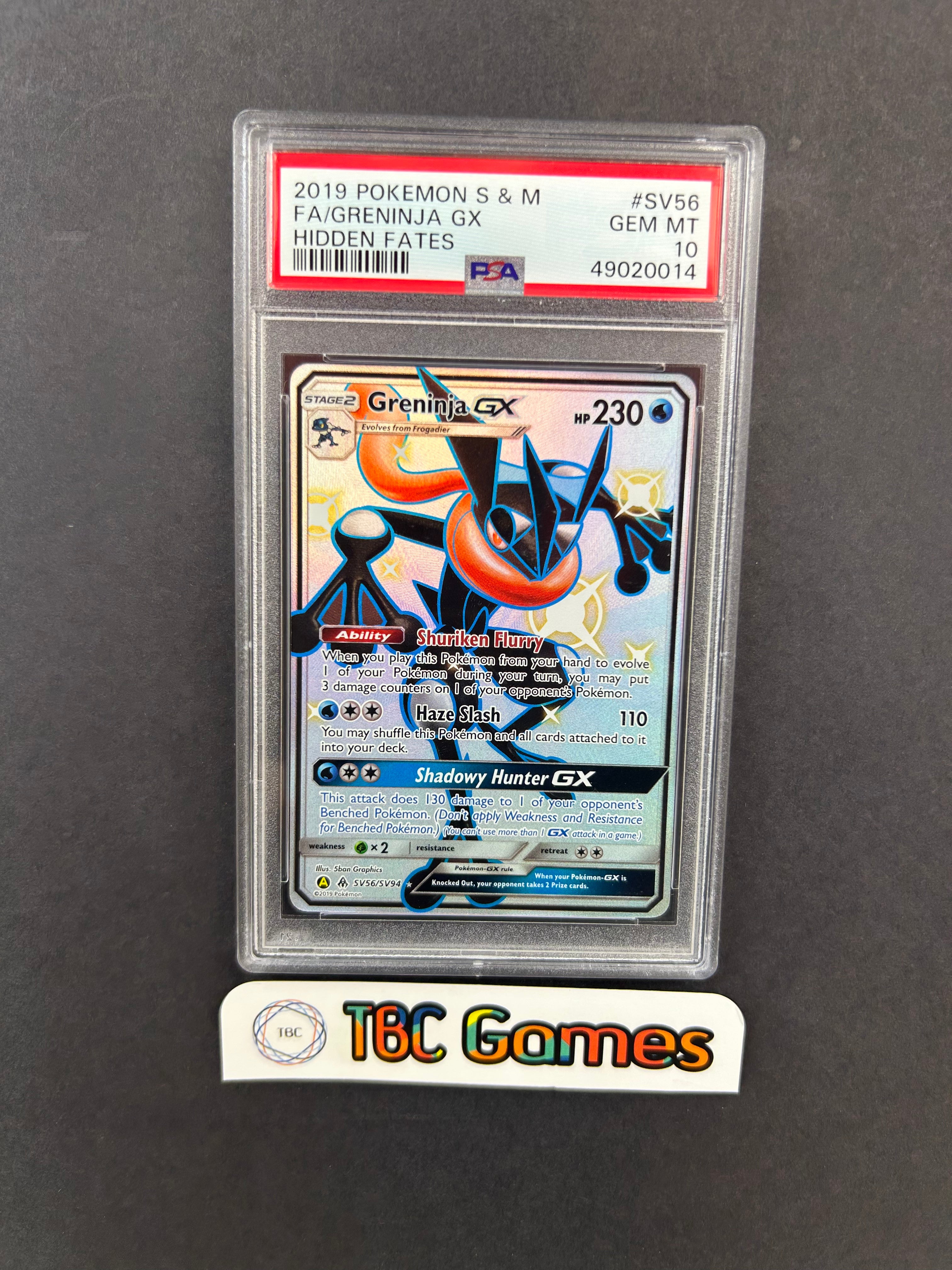 Greninja GX Hidden Fates SV56 PSA 10 – TBC Games