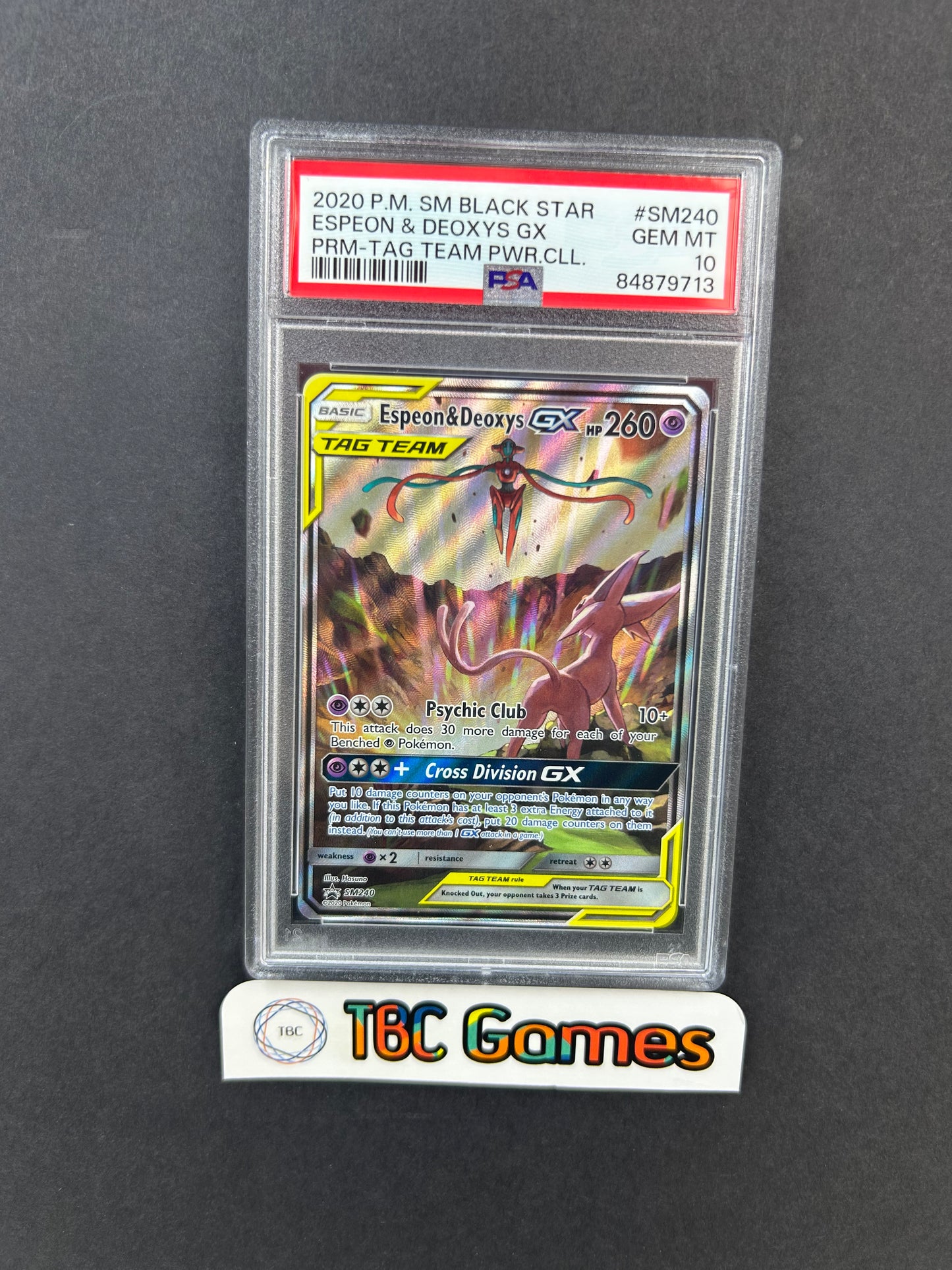 Espeon & Deoxys GX Tag Team Power Collection SM240 PSA 10