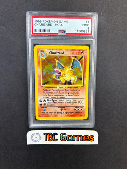 Charizard Base Set Unlimited Holo #4 PSA 2