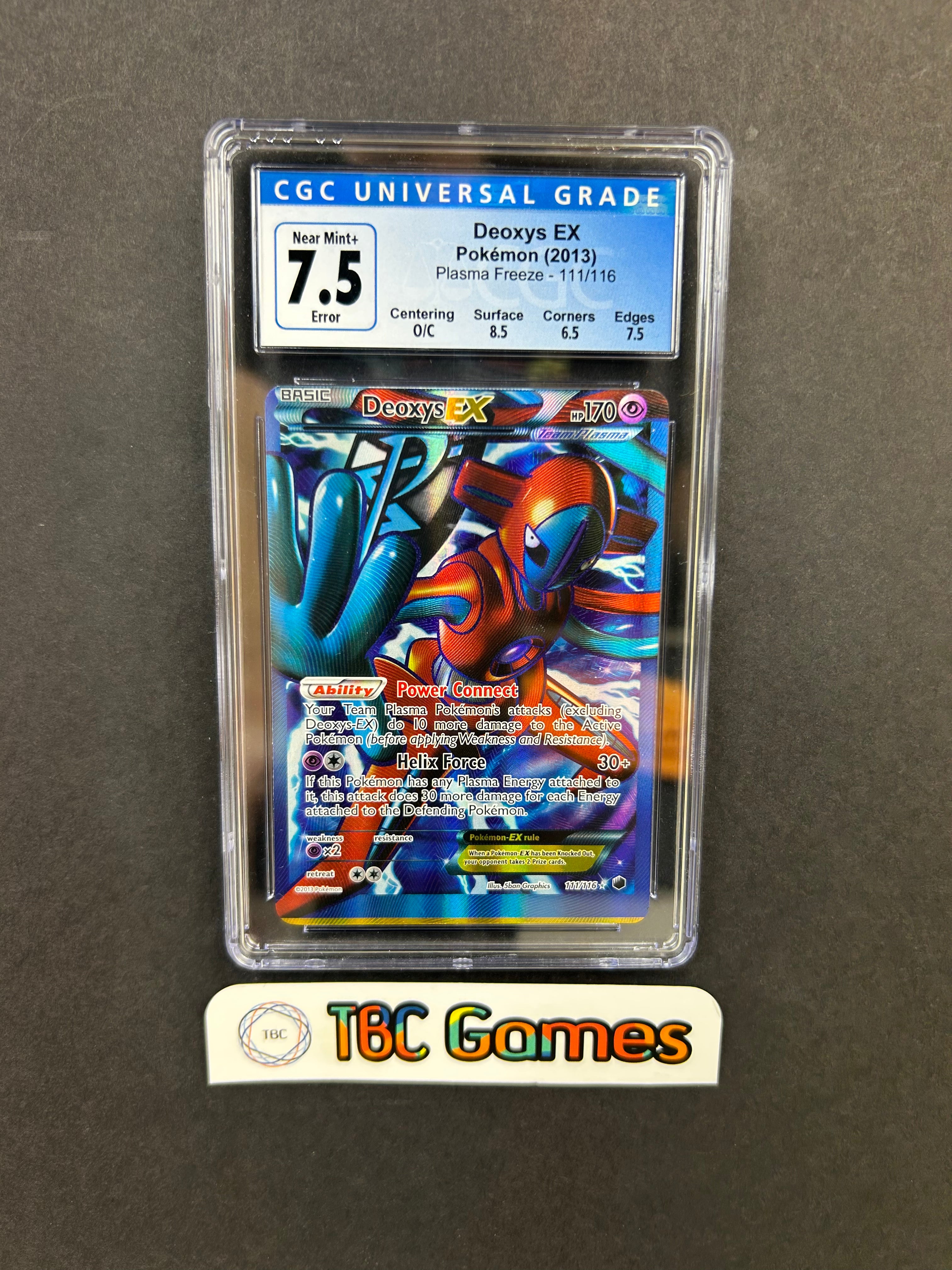 Deoxys EX Plasma Freeze #111 ERROR Miscut CGC 7.5 – TBC Games
