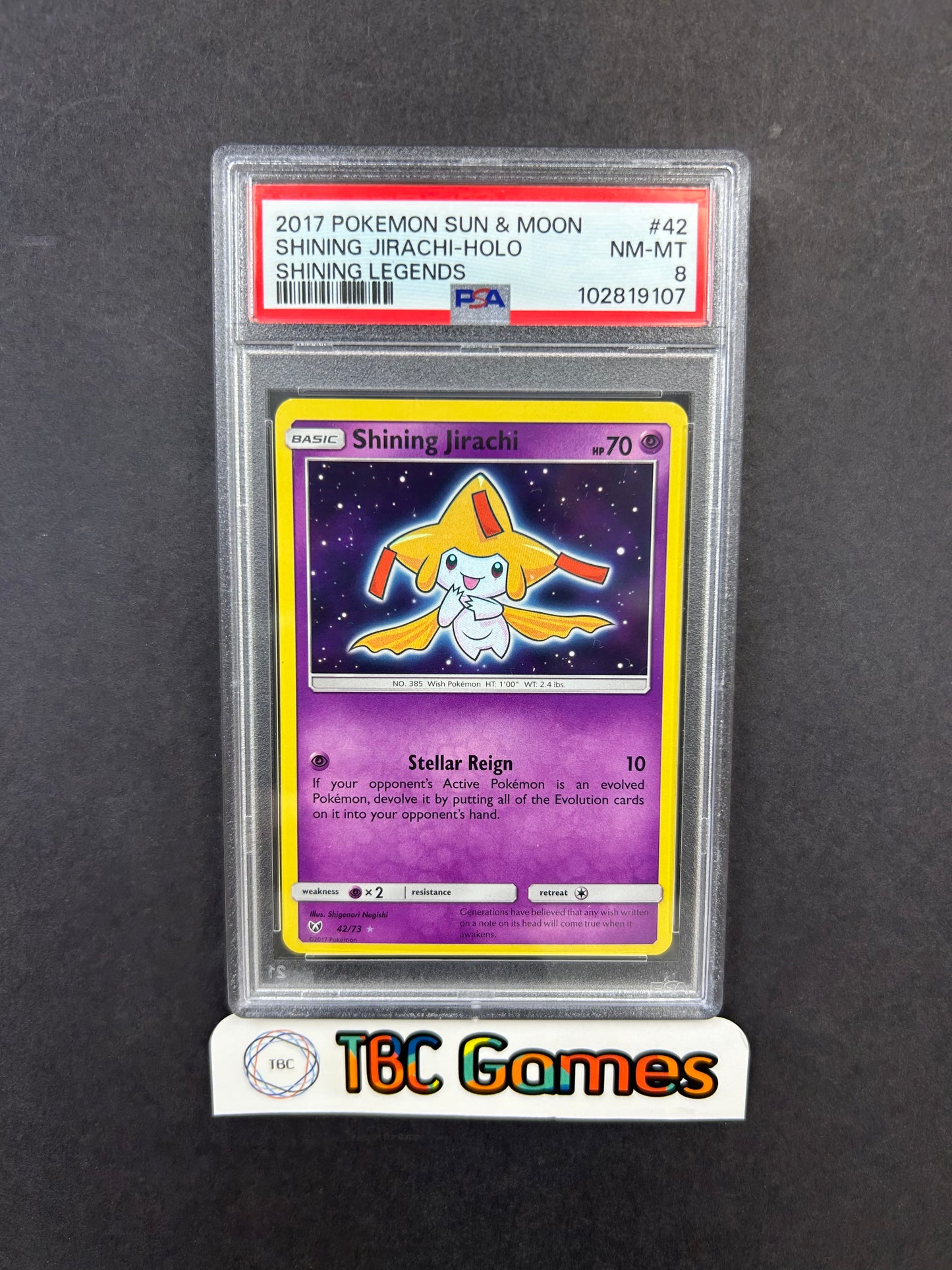 Shining Jirachi Shining Legends #42 PSA 8