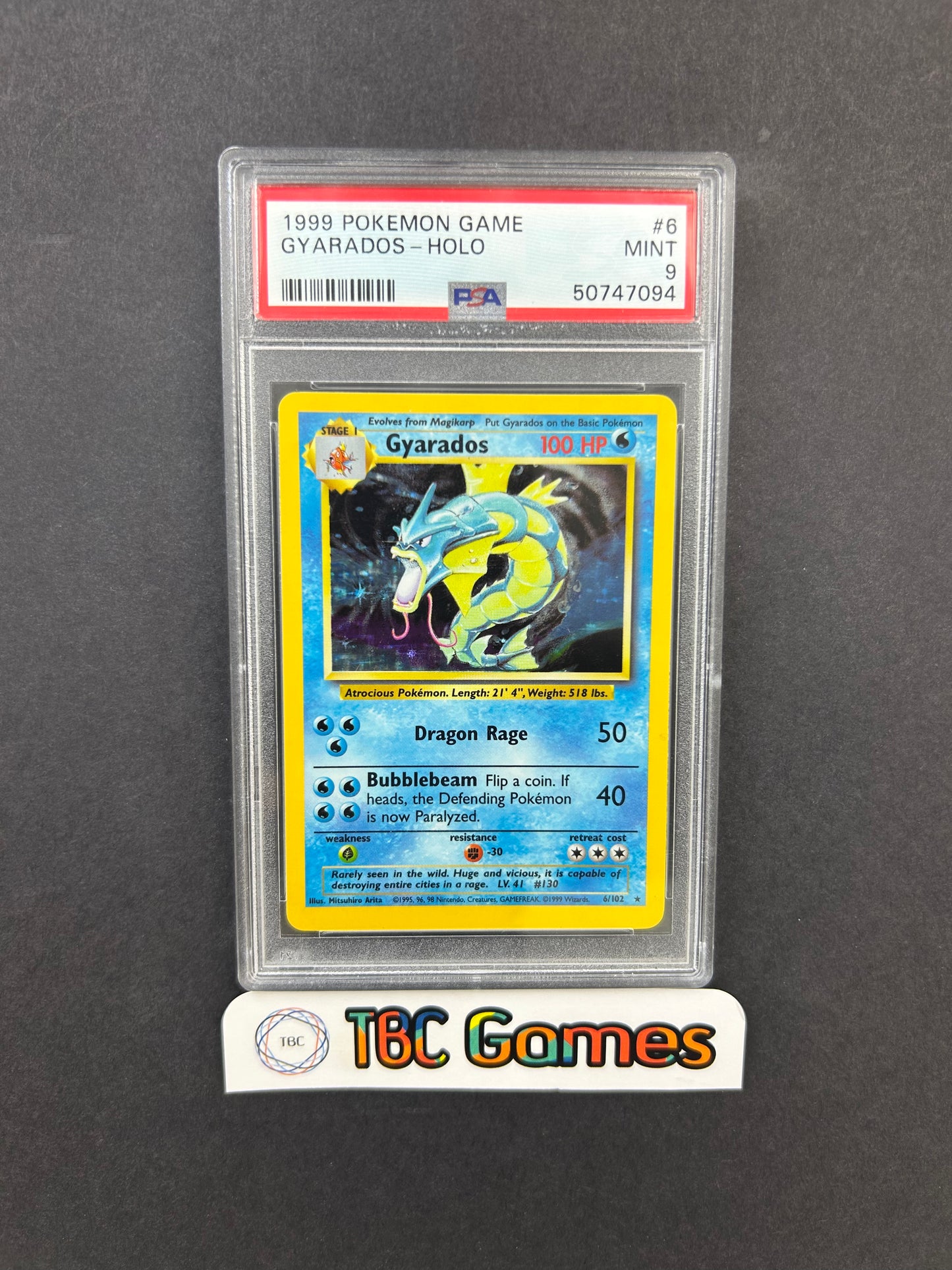 Gyarados Base Set Holo #6 PSA 9