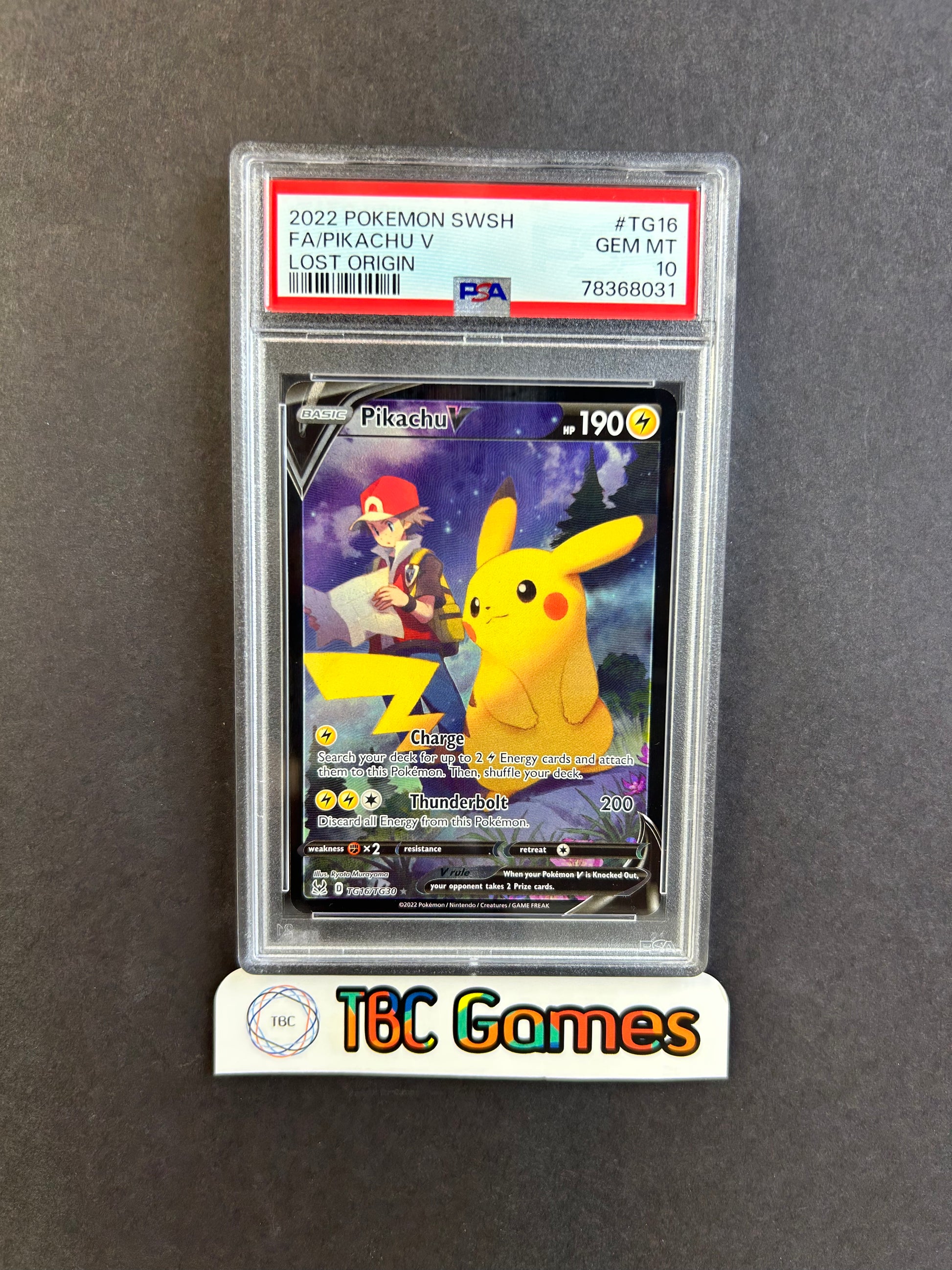 Pikachu V Lost Origin #TG16 PSA 10 TBC Games Pikachu V Lost Origin #TG16 PSA 10 TBC Games