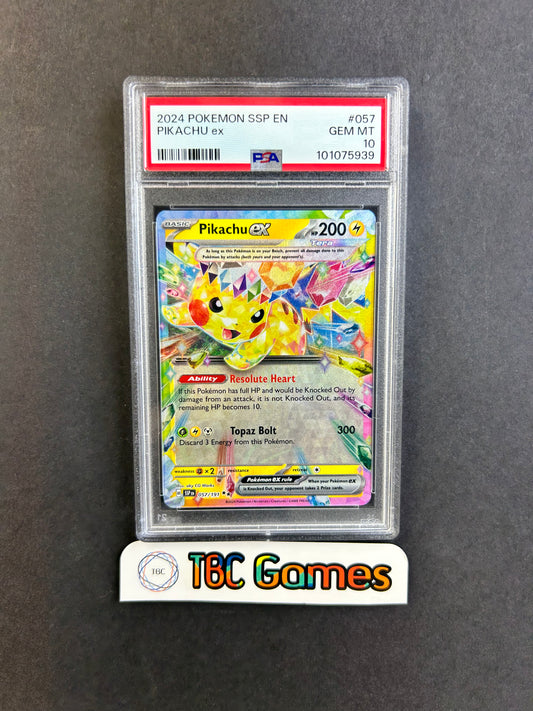Pikachu ex Surging Sparks #057 PSA 10