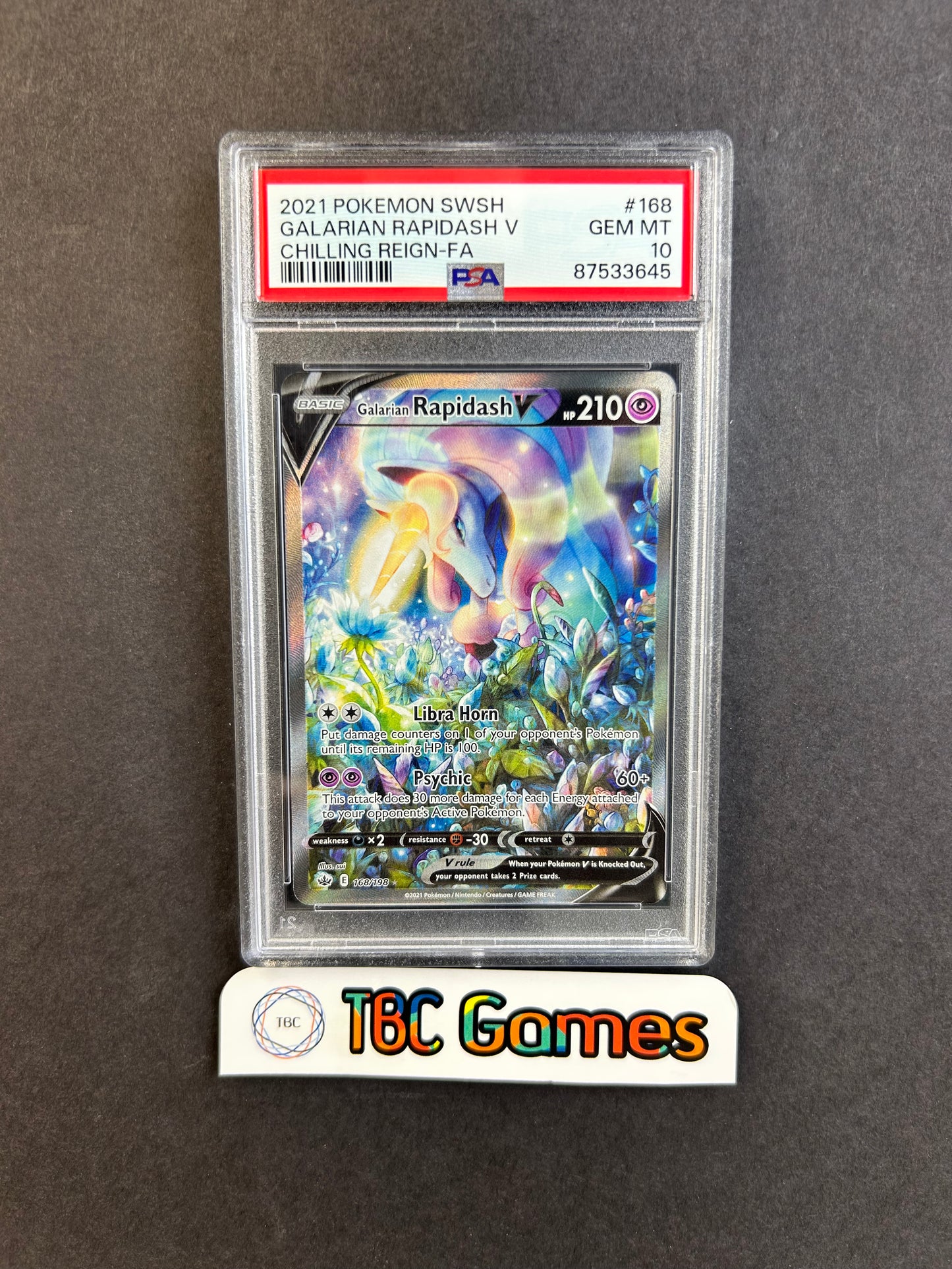 Galarian Rapidash V Chilling Reign #168 PSA 10