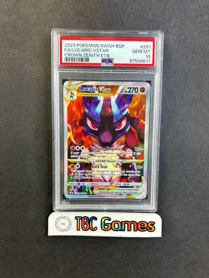 Lucario VSTAR Crown Zenith ETB SWSH291 PSA 10