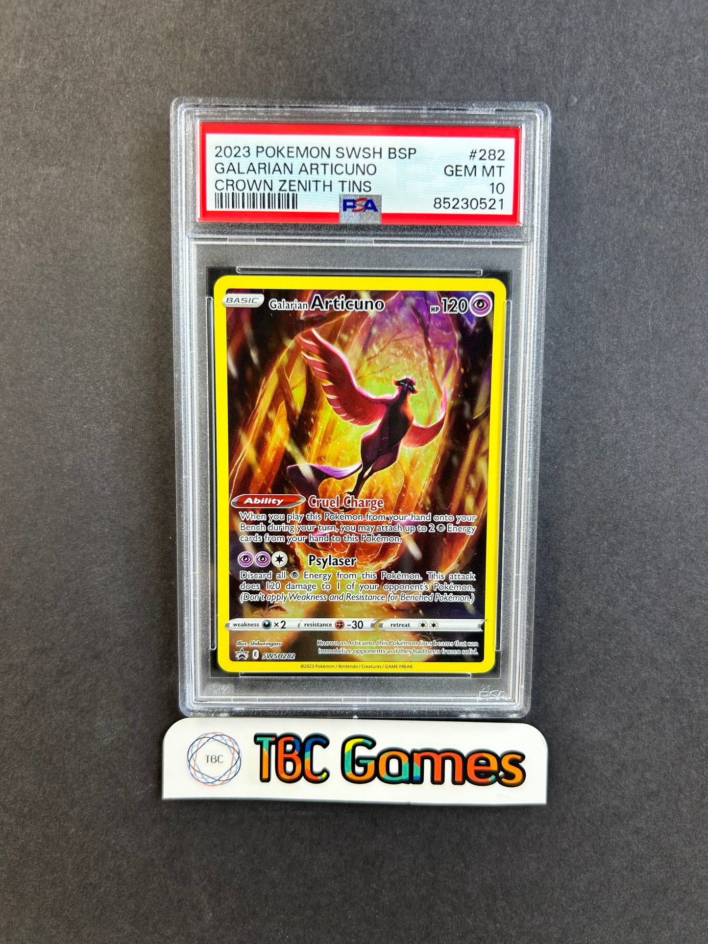 Galarian Articuno SWSH282 Crown Zenith Tin PSA 10