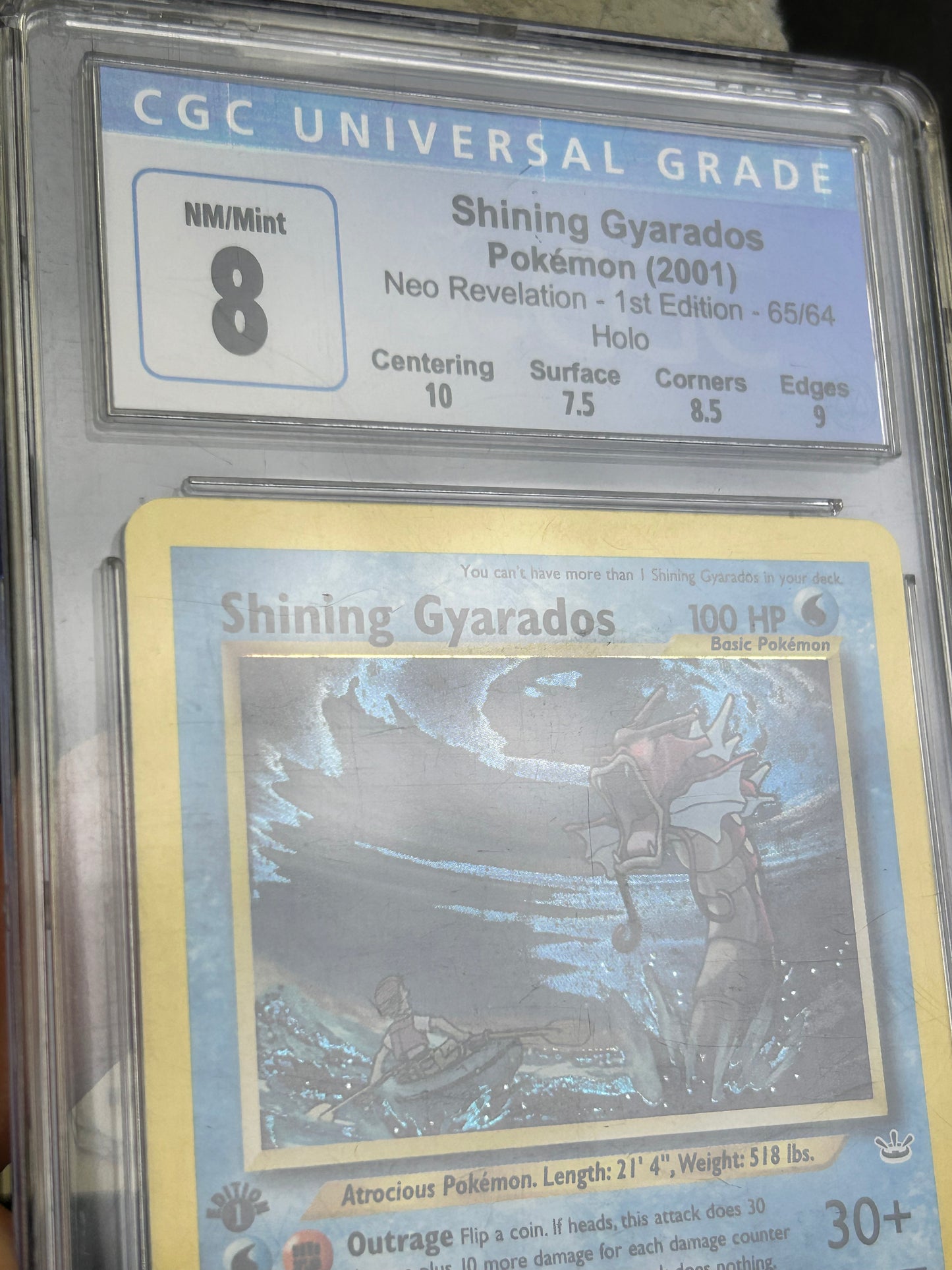 Shining Gyarados Neo Revelation 1st Edition Holo #65 Blue CGC 8
