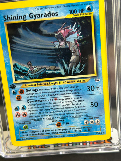Shining Gyarados Neo Revelation 1st Edition Holo #65 Blue CGC 8