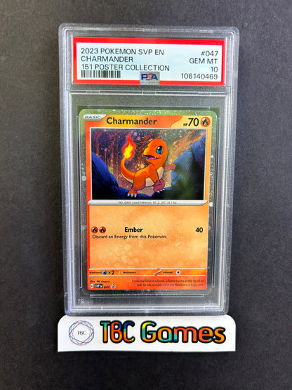 Charmander SVP 047 Cosmos Holo 151 Poster Collection PSA 10
