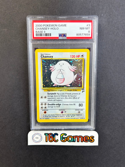 Chansey Base Set 2 Holo #3 PSA 8