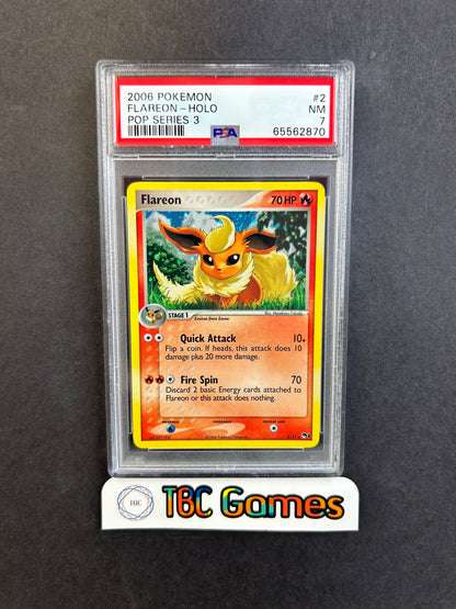 Flareon Pop Series 3 Holo #2 PSA 7