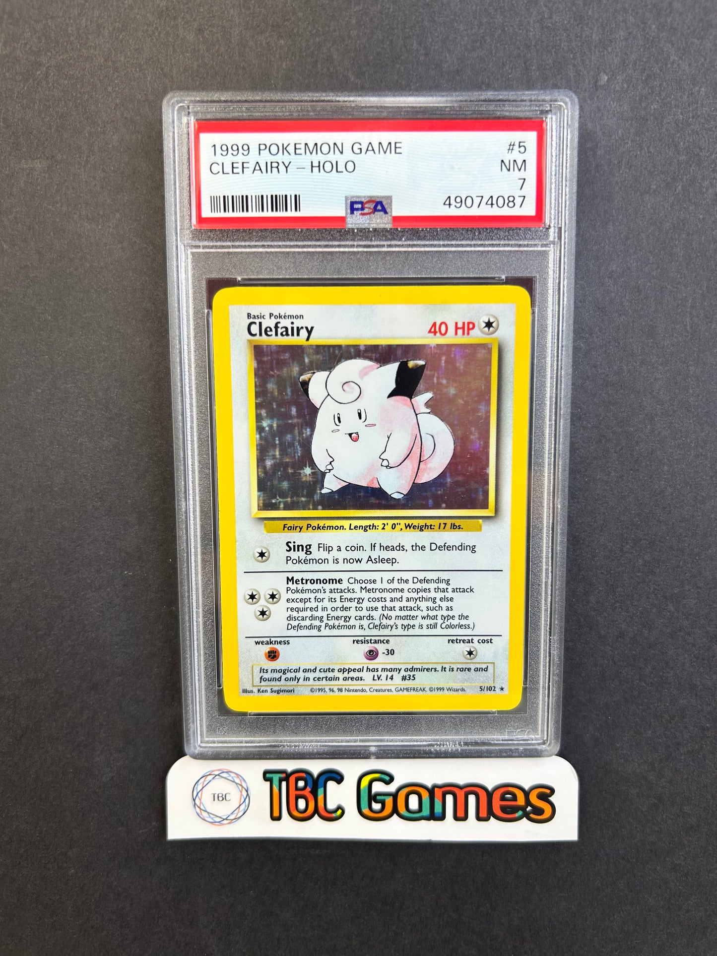 Clefairy Base Set Holo #5 PSA 7