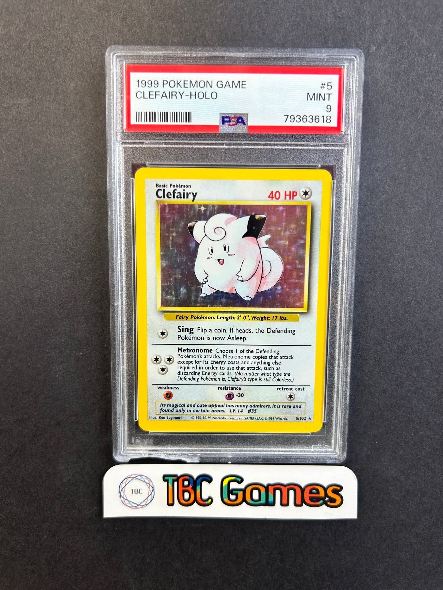 Clefairy Base Set Holo #5 PSA 9