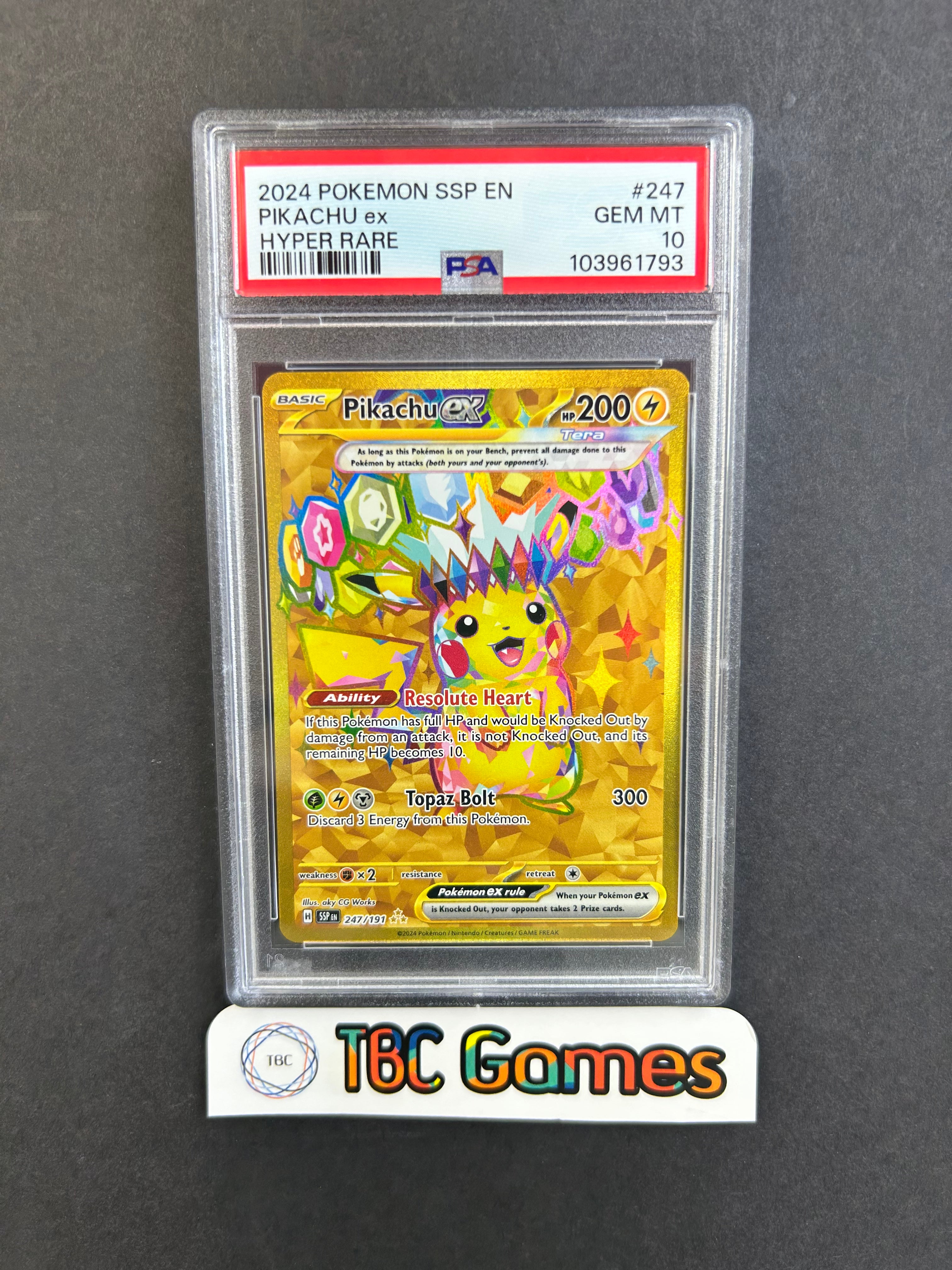 PSA10 PIKACHU EX SUPER RARE ピカチュウex sr PSA 10 Pikachu ex SR SAR Set 122-132/106 SV8 Super Electric