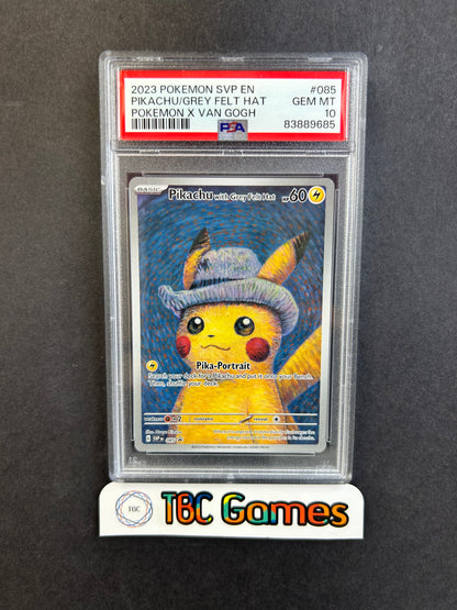 Pikachu with Grey Felt Hat X Van Gogh SVP 085 PSA 10