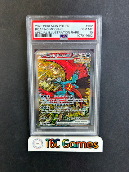 roaring moon ex pokemon card Roaring Moon ex Prismatic Evolutions #162 Special Illustration Rare PS – TBC Games