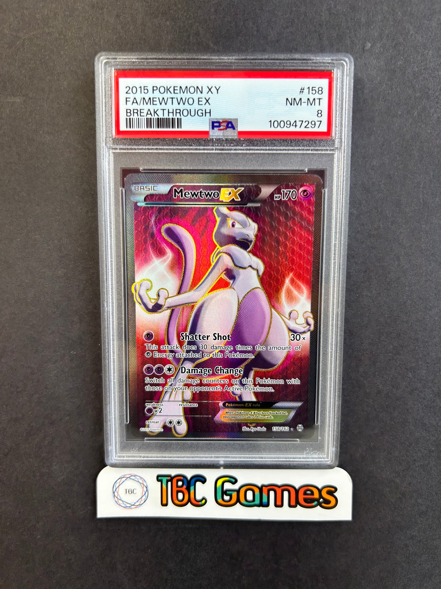 Mewtwo EX Breakthrough #158 PSA 8