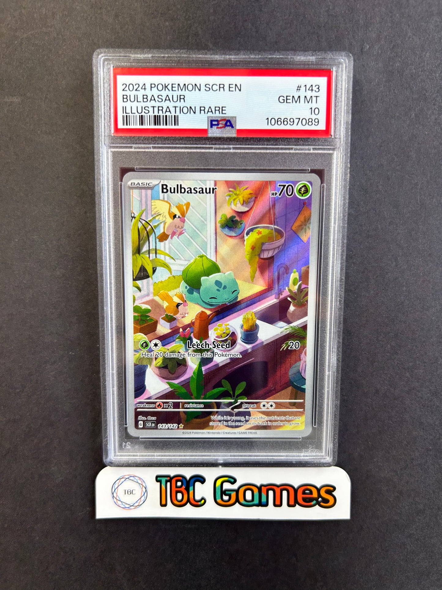 Bulbasaur Stellar Crown #143 Illustration Rare PSA 10