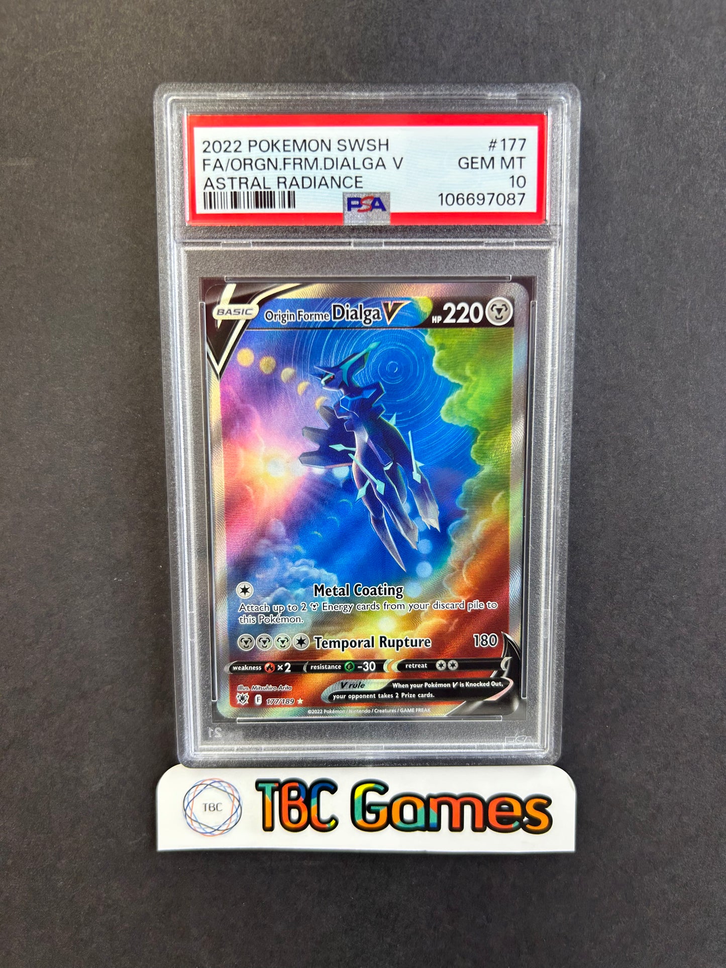 Origin Forme Dialga V Astral Radiance Alt Art #177 PSA 10